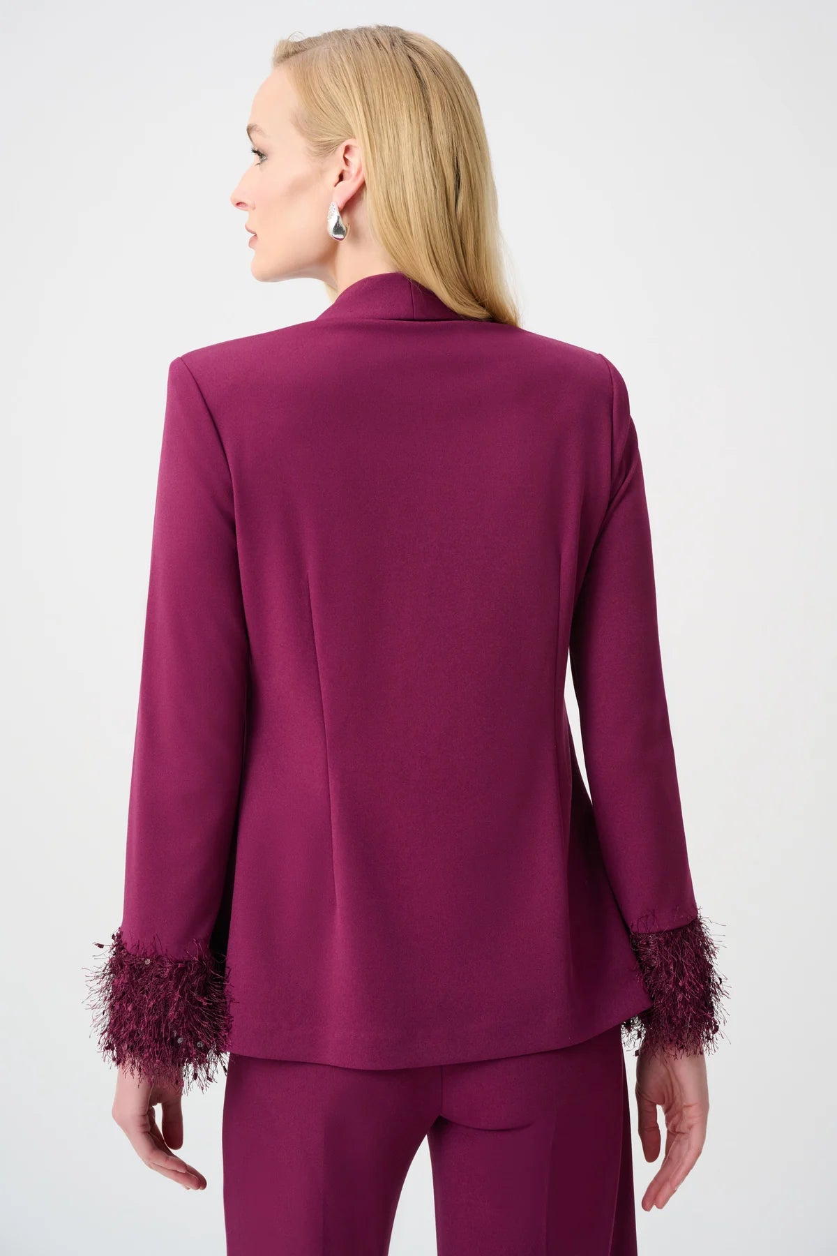 Fringe Cuff Fitted Blazer