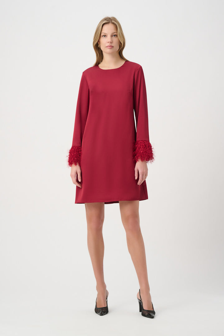 Feathered Mini Shift Dress