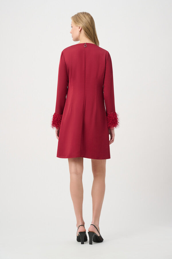Feathered Mini Shift Dress