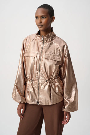 Metallic Nylon Cocoon Jacket