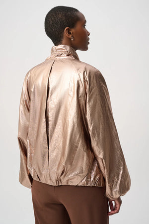 Metallic Nylon Cocoon Jacket