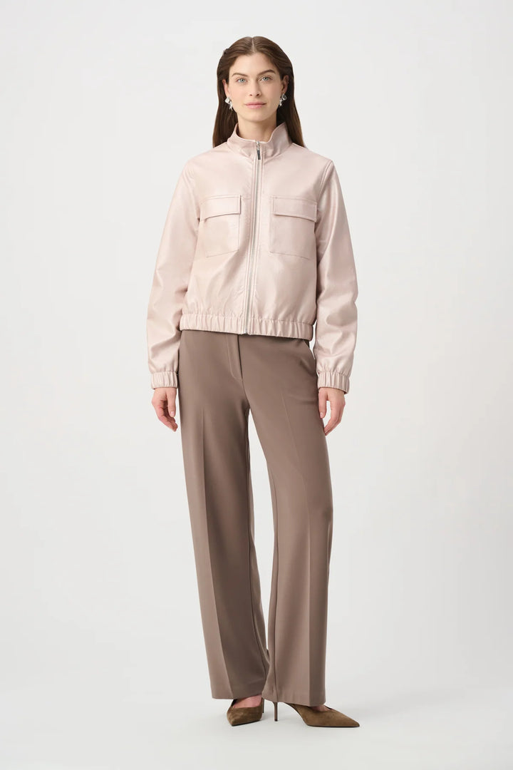 Metallic Leatherette Bomber Jacket