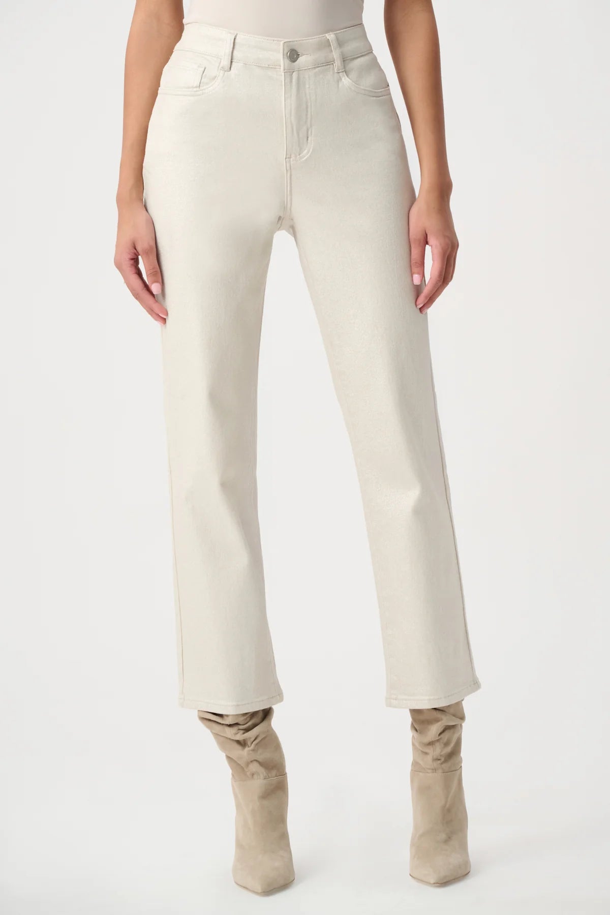 Classic Straight Leg Metallic Jeans
