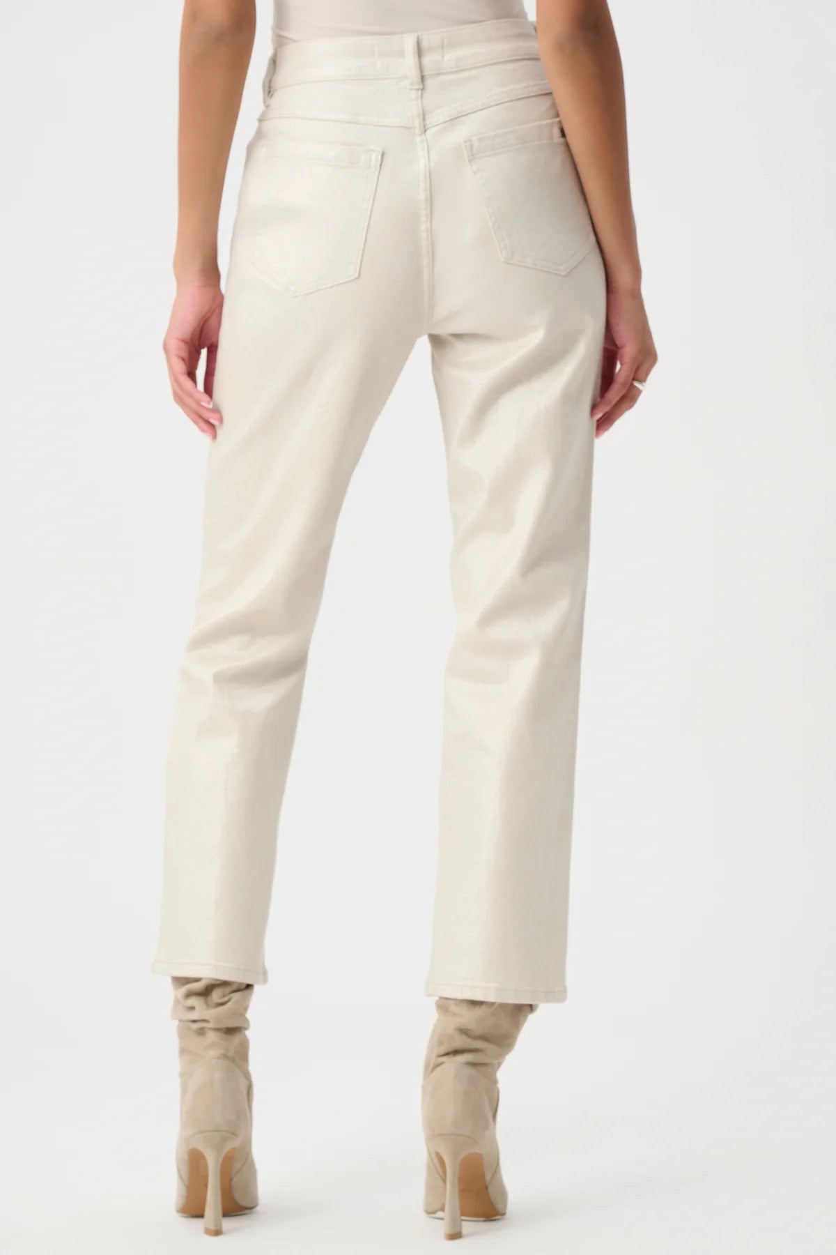 Classic Straight Leg Metallic Jeans