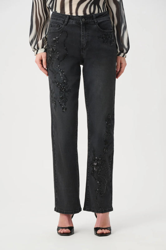 Sequin & Embroidered Bootcut Jeans.