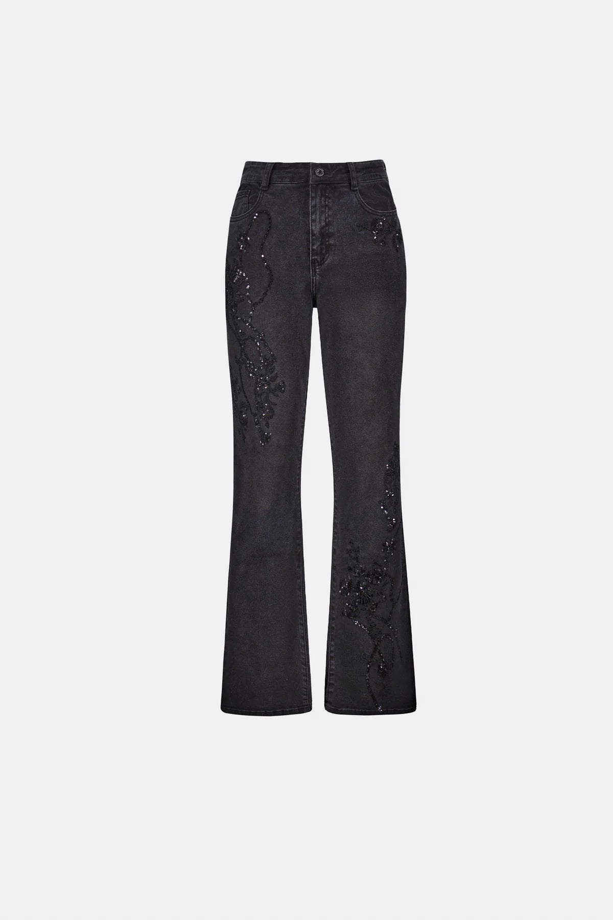Sequin & Embroidered Bootcut Jeans
