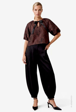 Satin Look Barrel Trousers