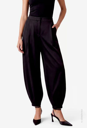 Satin Look Barrel Trousers