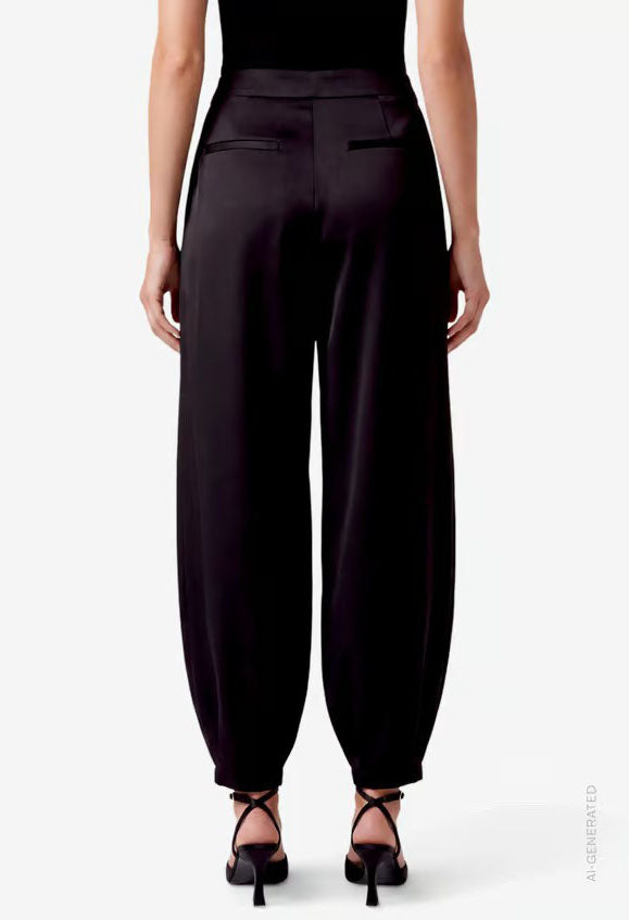 Satin Look Barrel Trousers