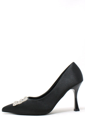 Satin Touch Diamante Heel