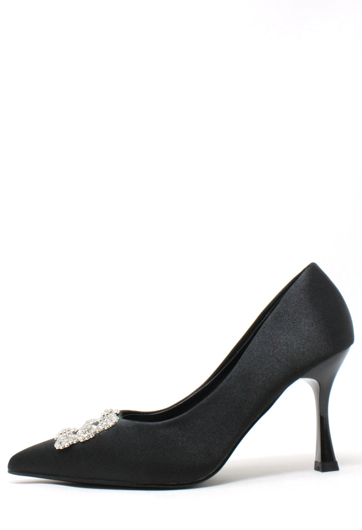 Satin Touch Diamante Heel