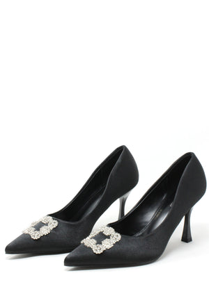 Satin Touch Diamante Heel