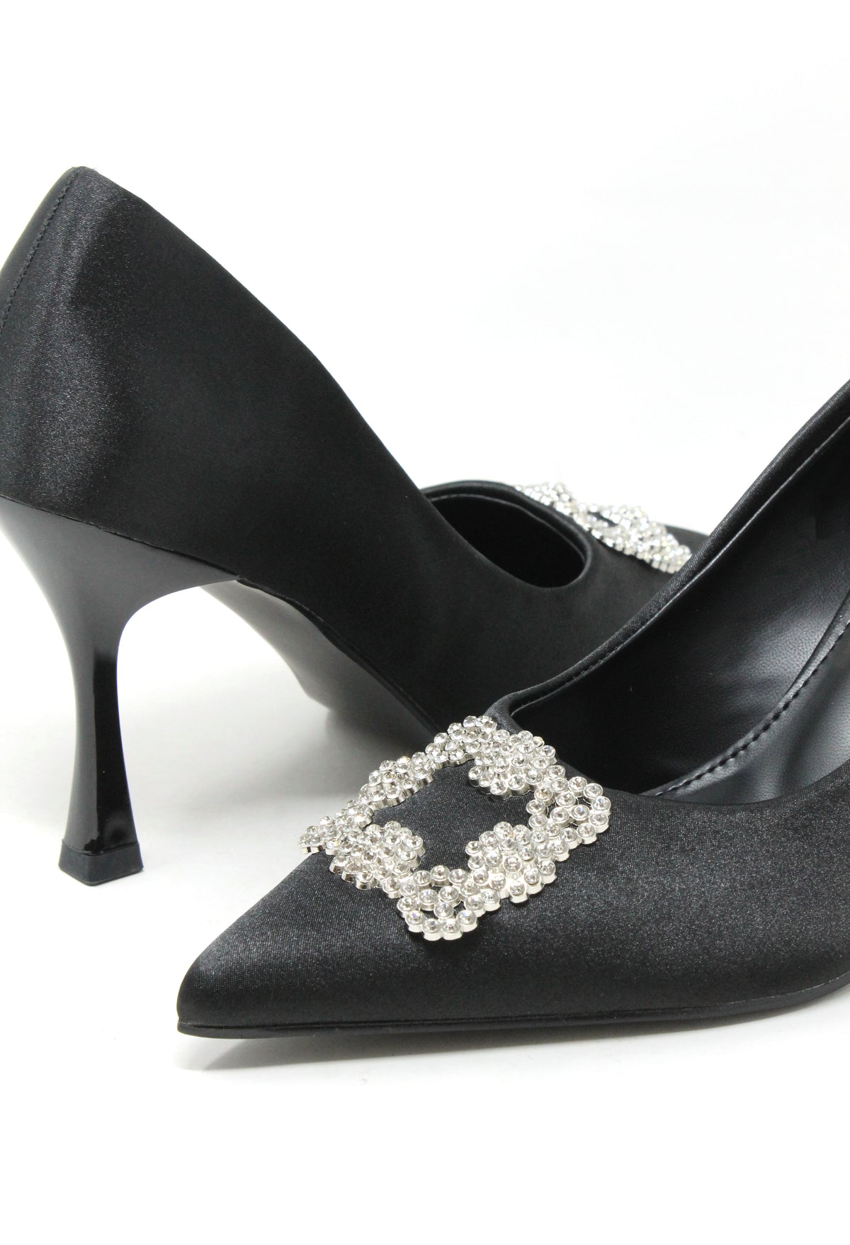 Satin Touch Diamante Heel