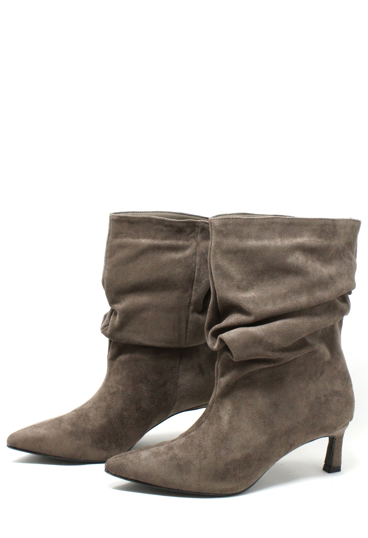 Faux Suede Ruched Ankle Boot