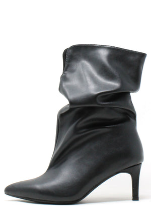 Faux Leather Ruched Boot