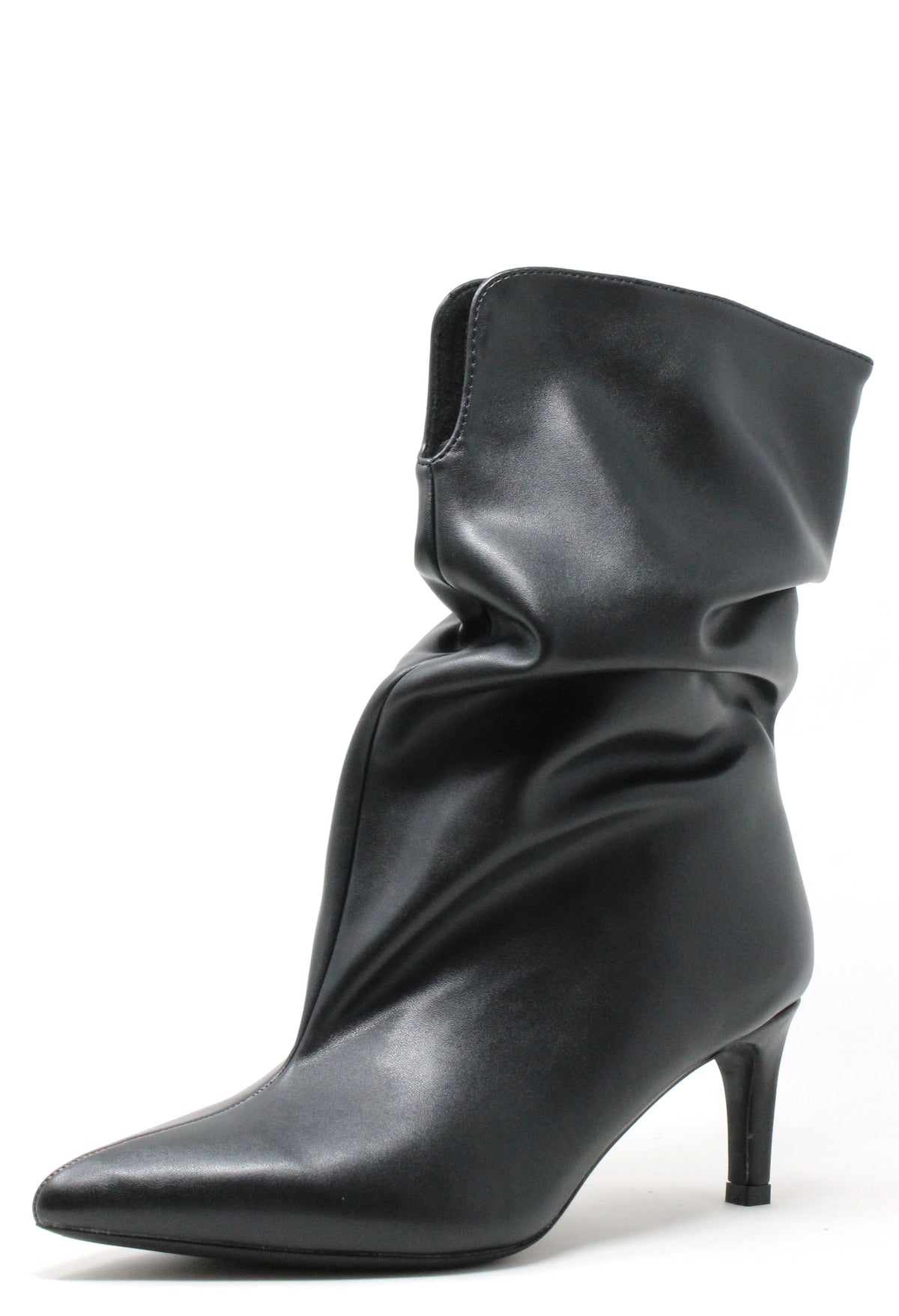Faux Leather Ruched Boot