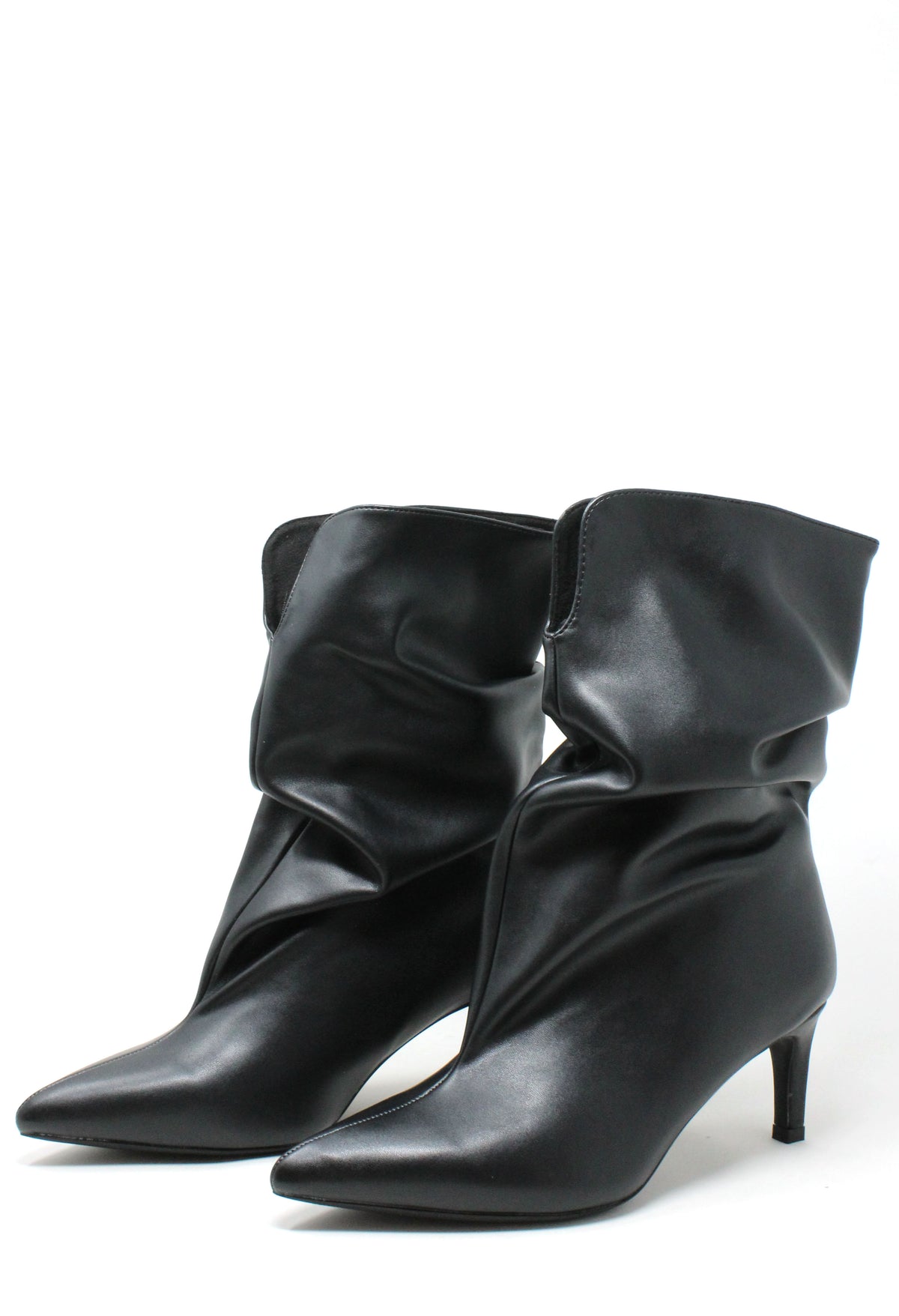 Faux Leather Ruched Boot
