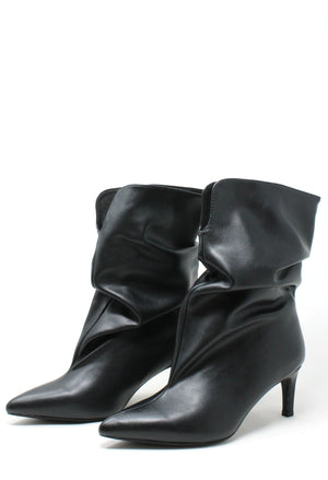 Faux Leather Ruched Boot
