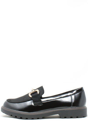 Faux Leather and Suede Loafer