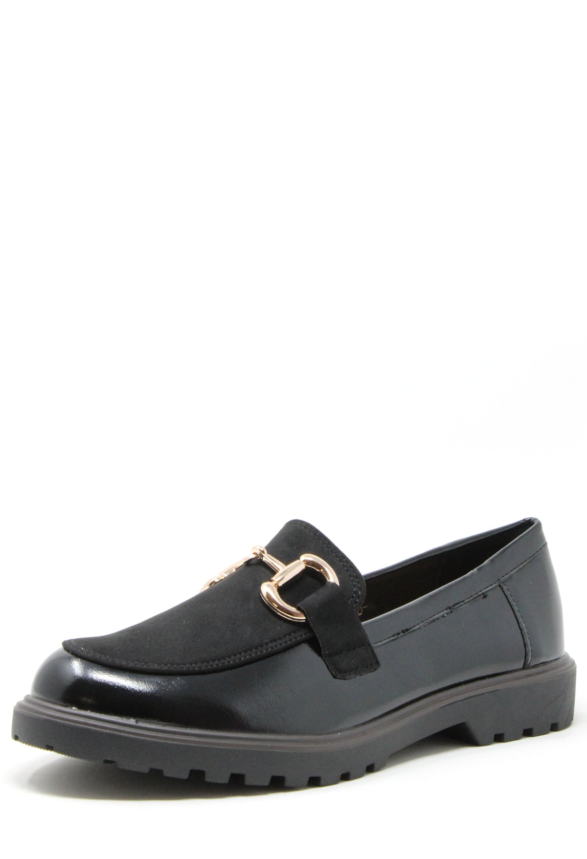 Faux Leather and Suede Loafer