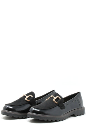 Faux Leather and Suede Loafer