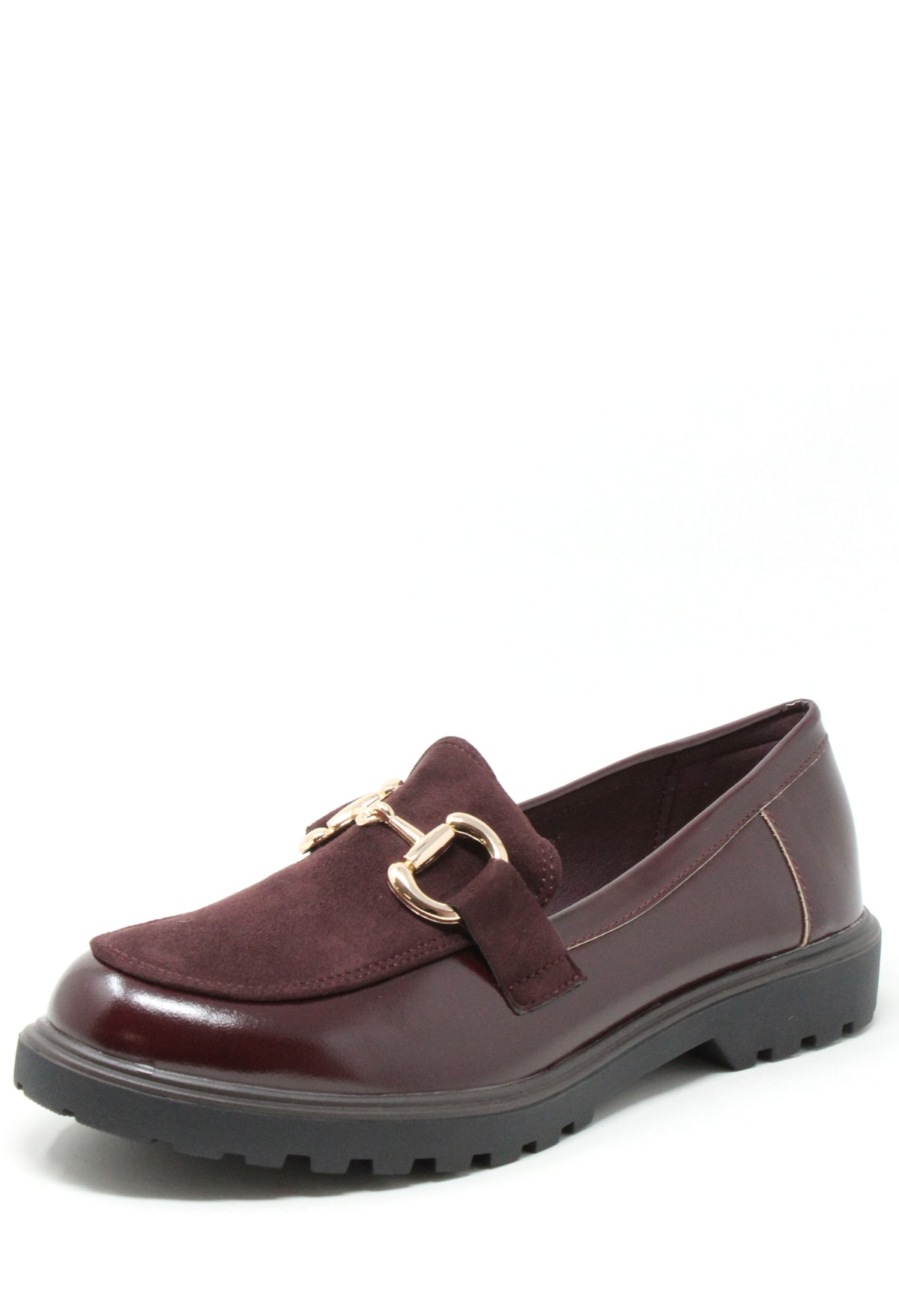 Faux Leather and Suede Loafer