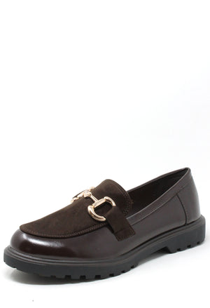 Faux Leather and Suede Loafer