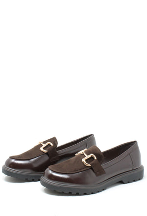 Faux Leather and Suede Loafer