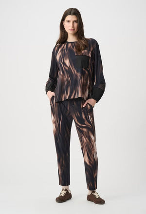 Animal Print Puff Sleeve Top