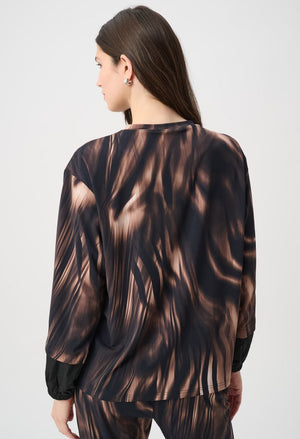 Animal Print Puff Sleeve Top