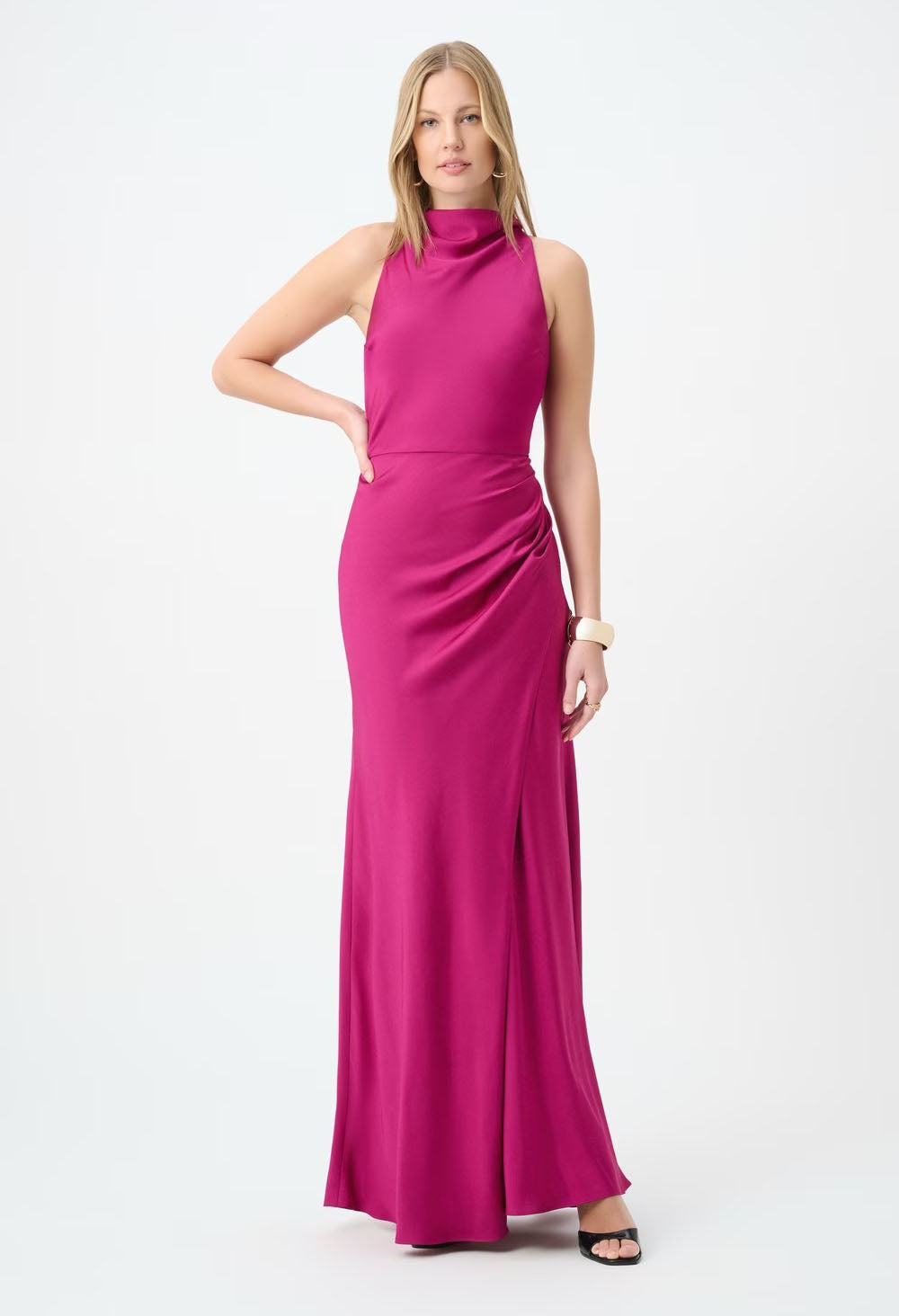 Satin Halter Neck Trumpet Gown
