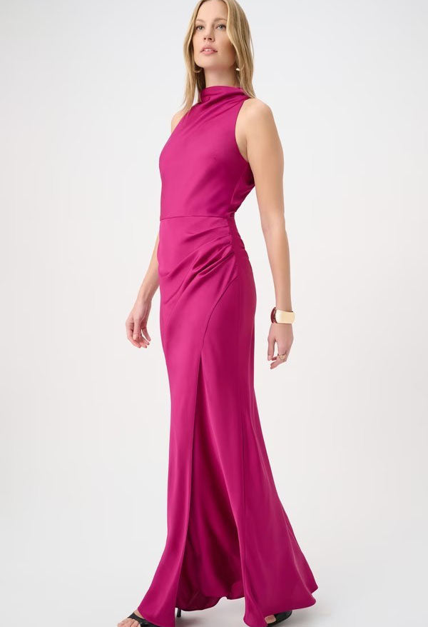 Satin Halter Neck Trumpet Gown