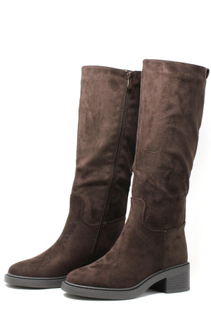 Faux Suede Knee High Boot
