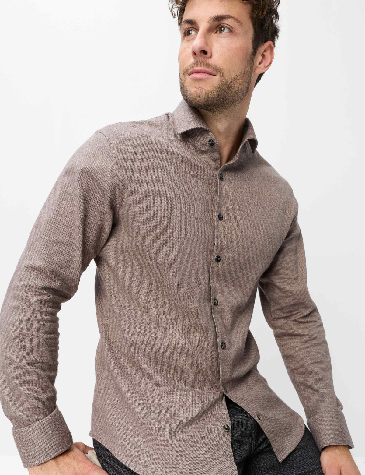 Notched Collar Shirt