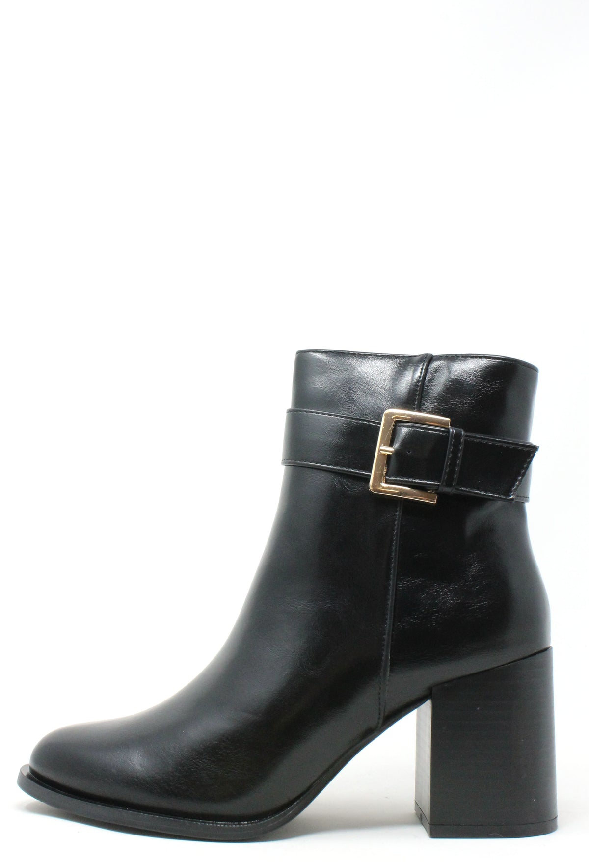 High Buckle Ankle Boot