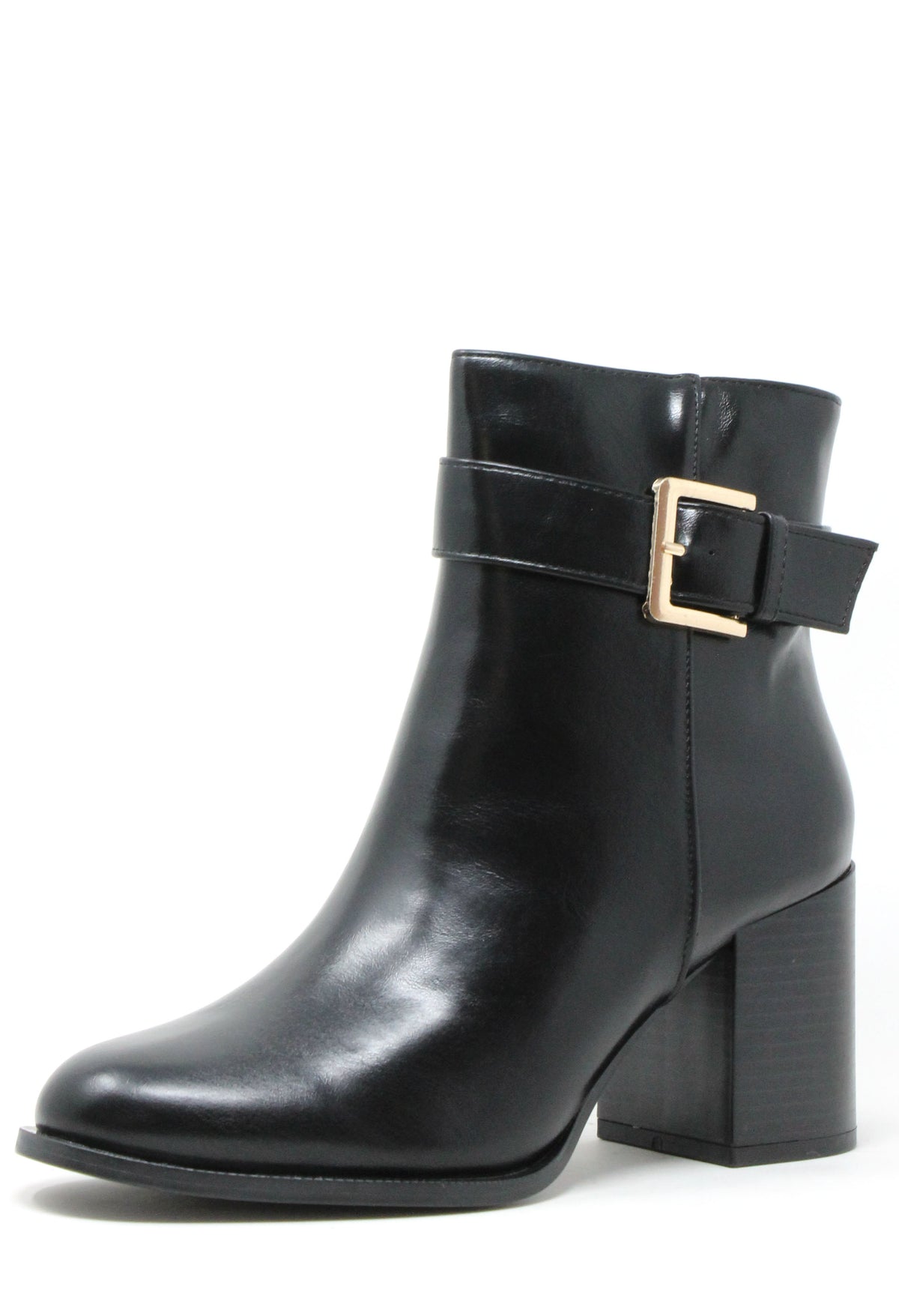 High Buckle Ankle Boot