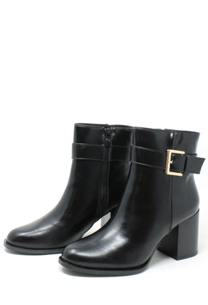 High Buckle Ankle Boot