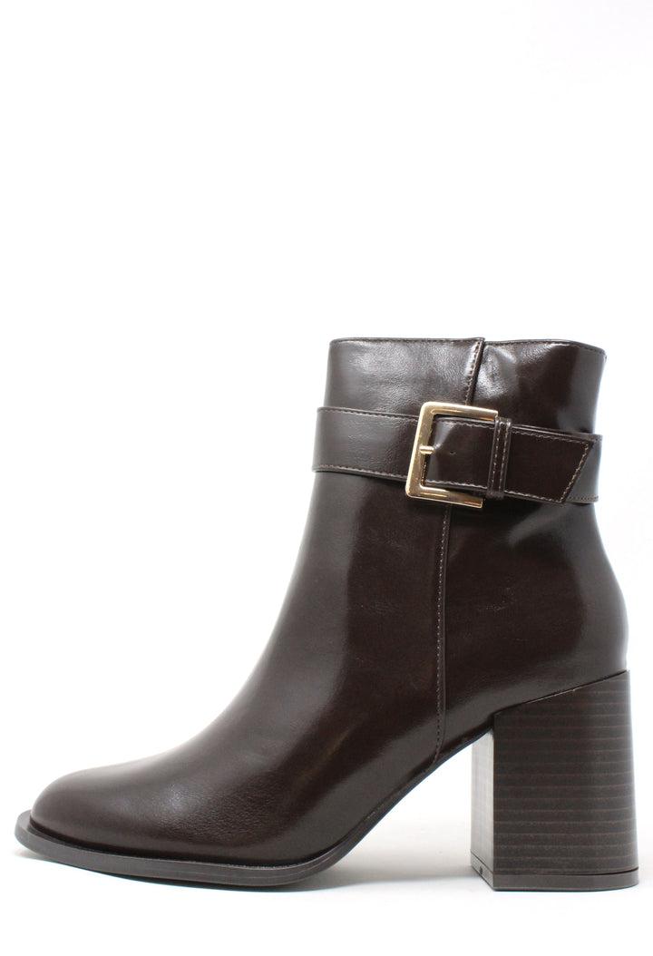High Buckle Ankle Boot