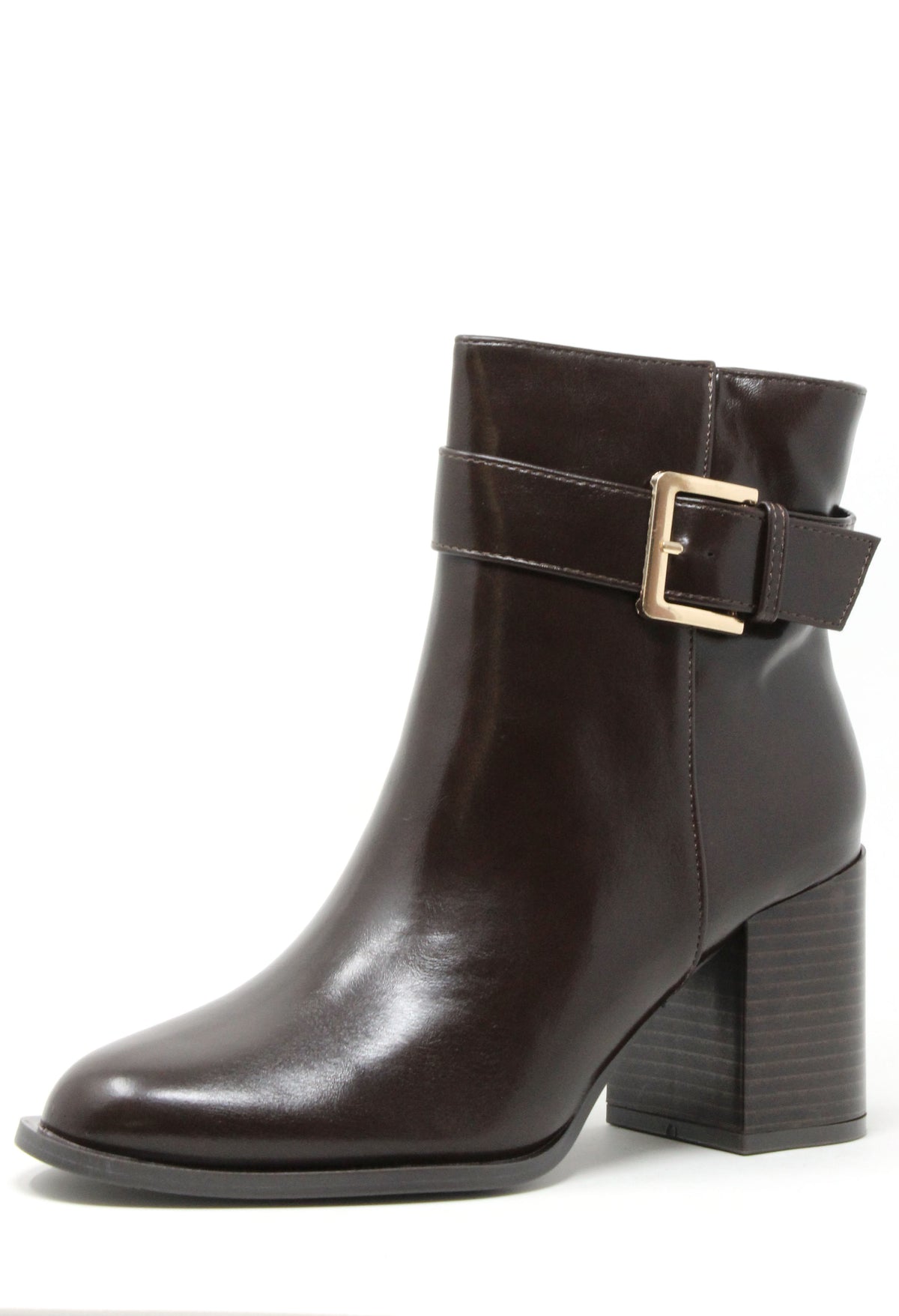 High Buckle Ankle Boot