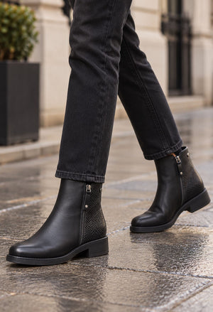black ankle boot