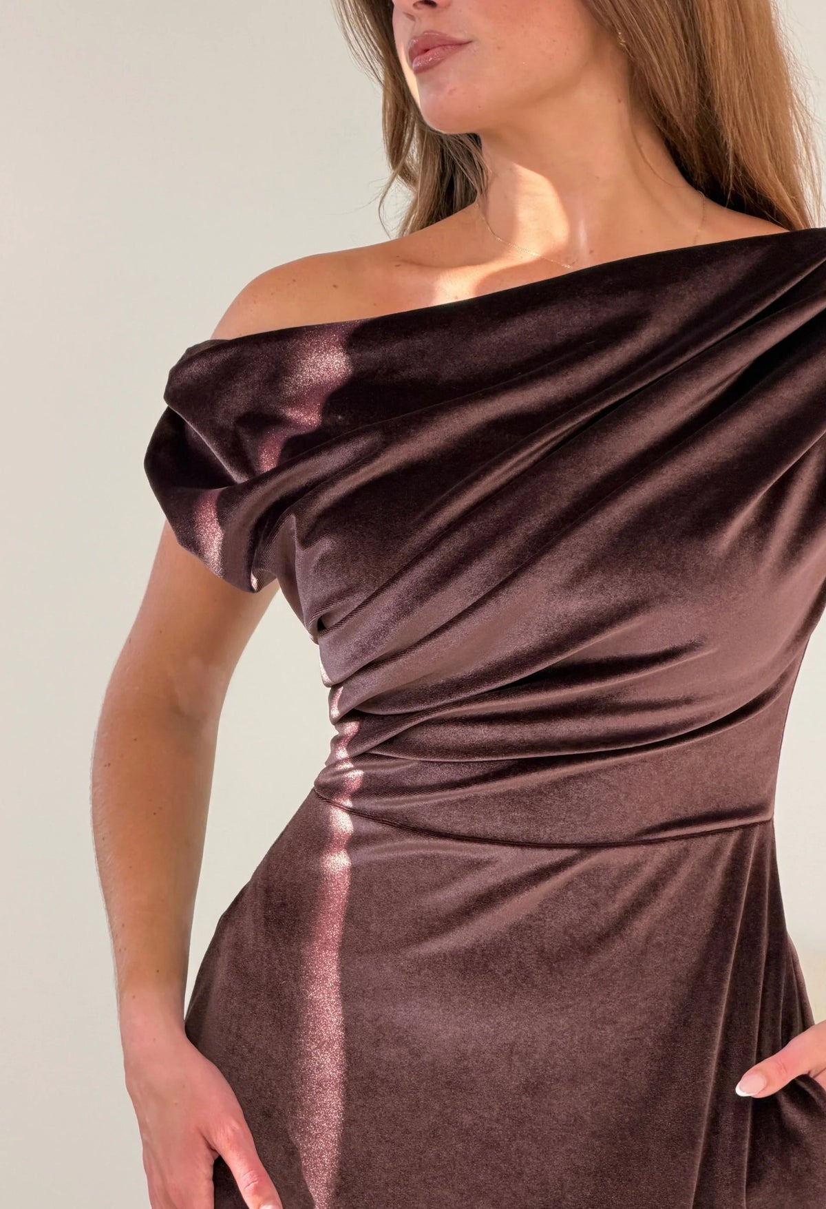 Felicity Asymmetric Frill Midi Dress