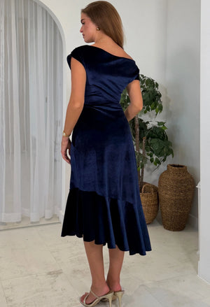 Felicity Asymmetric Frill Midi Dress
