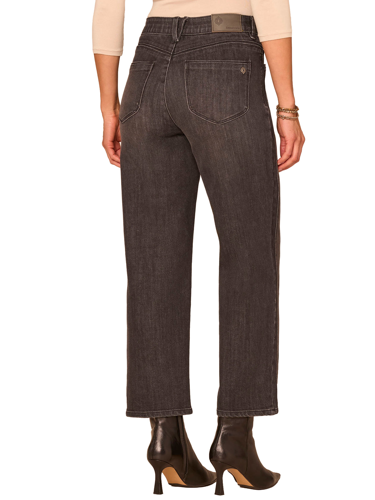 "Ab"solution® High Rise Double Side Seam Ankle Straight Leg Jeans