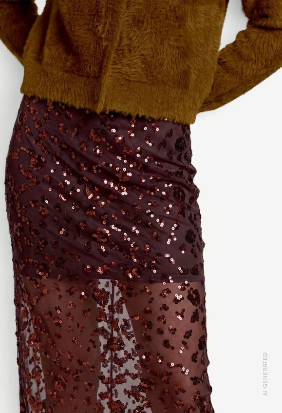 Midi Skirt With Sequins