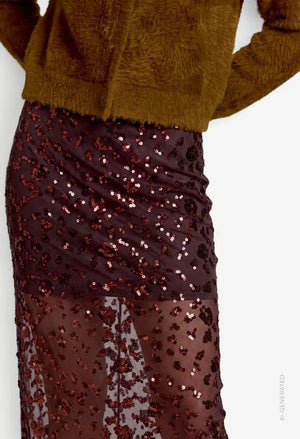 Midi Skirt With Sequins