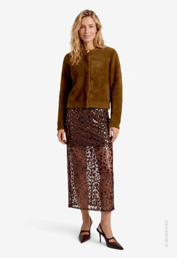 Midi Skirt With Sequins