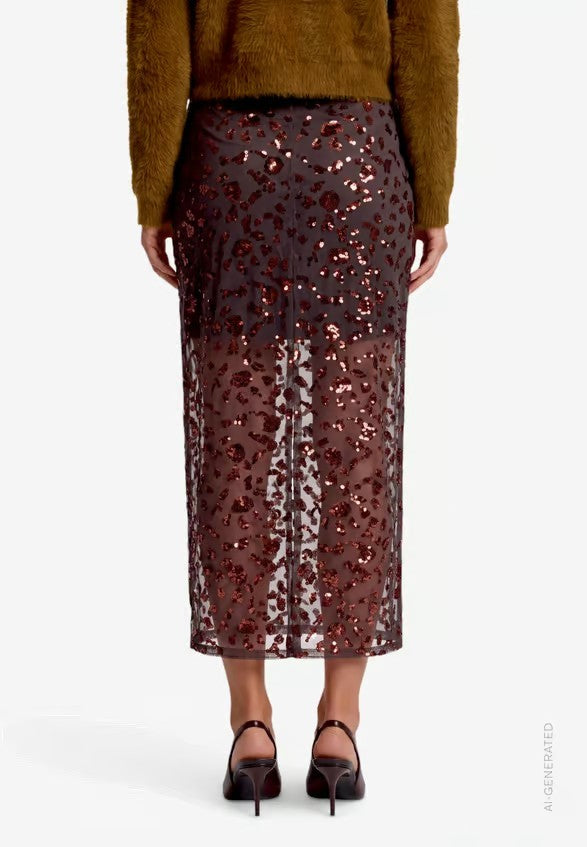 Midi Skirt With Sequins