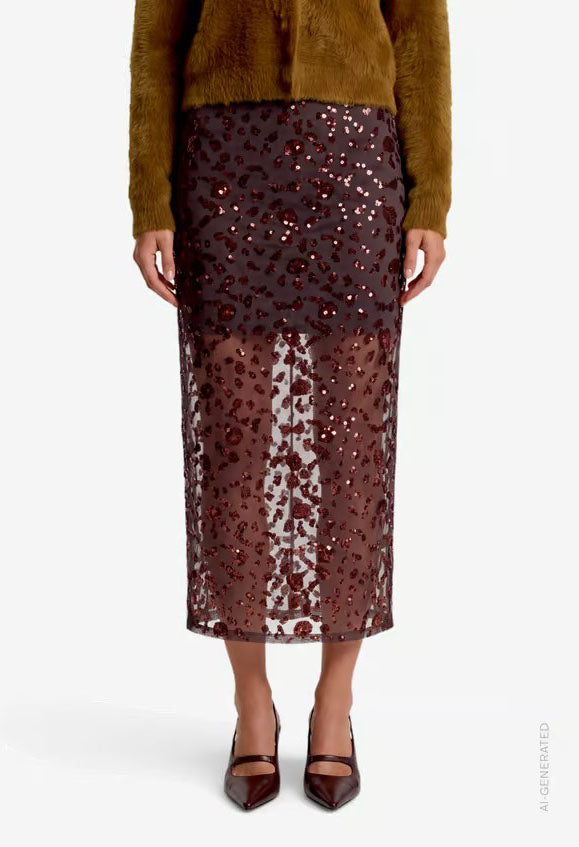 Midi Skirt With Sequins