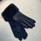 Faux-Fur Trim Gloves