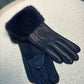 Faux-Fur Trim Gloves